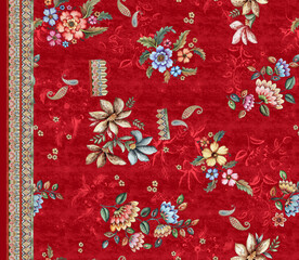 seamless floral pattern Art Beautiful seamless floral pattern featuring hand-painted flowers, ornamental paisley motifs, and decorative foliage in soft pastel and vibrant hues. The design combines pi  © Venkatsai