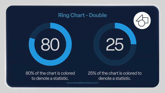 Elegant Double Ring Chart Infographic Slide