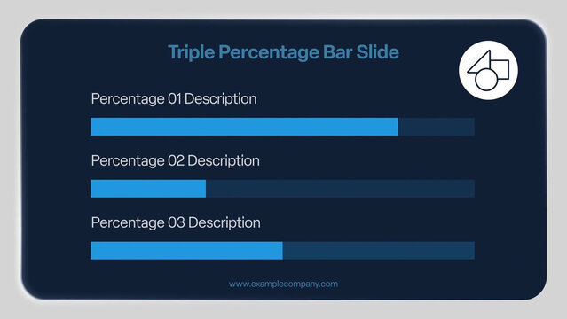 Elegant Triple Percentage Bar Infographic Slide