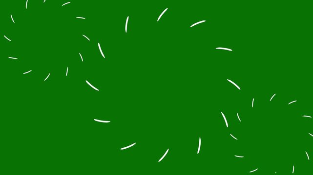 Fireworks circle burst explosion animation with shiny glowing lines, 4k shiny pop-up motion graphics loop, party firework vector illustration circle burst explosion glowing on green background