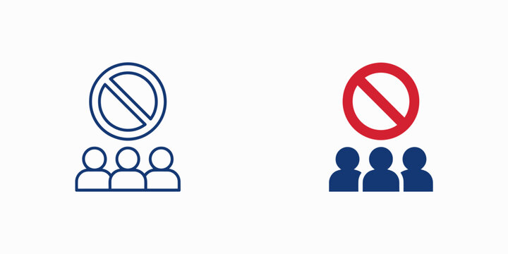 No people allowed sign, prohibition symbol over human figures
