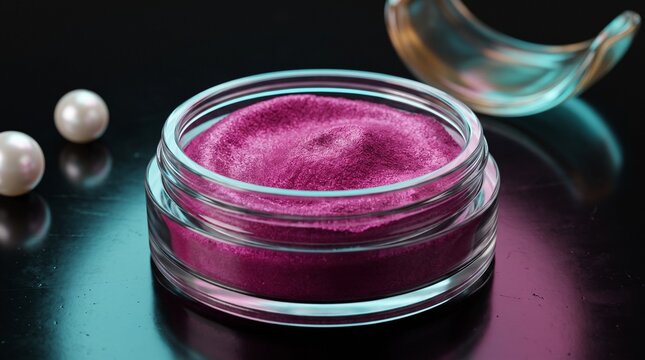 Macro detail of magenta loose eye pigment texture
