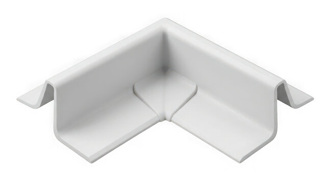 Highly detailed three dimensional rendering of a white metal corner bead used in drywall construction isolated on a clear transparent background