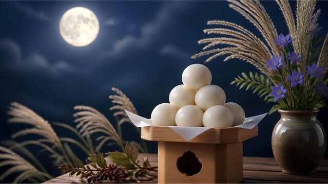 十五夜の月見団子  