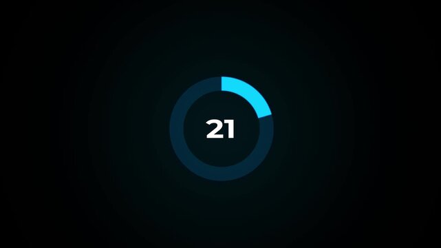 Circle countdown timer animation. 30 second countdown timer animation. 30 to 0 seconds countdown timer with analog clock icon animation on transparent background.4k footage video animation.