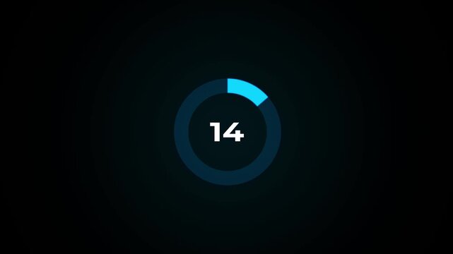 Circle countdown timer animation. 20 second countdown timer animation. 20 to 0 seconds countdown timer with analog clock icon animation on transparent background.4k footage video animation.