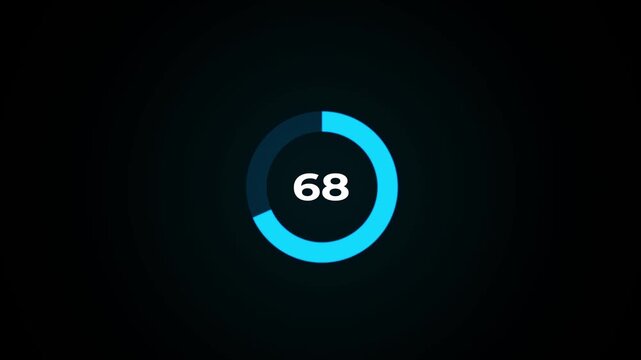 Circle countdown timer animation. 100 second countdown timer animation. 100 to 0 seconds countdown timer with analog clock icon animation on transparent background.4k footage video animation.