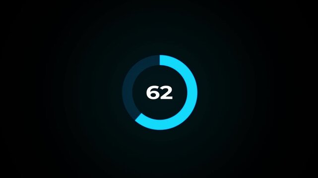 Circle countdown timer animation. 90 second countdown timer animation. 90 to 0 seconds countdown timer with analog clock icon animation on transparent background.4k footage video animation.