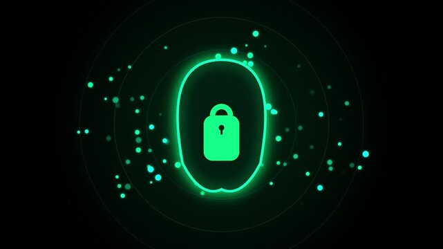 Abstract Cyber Quantum Cryptographic Shield Seamless Motion Loop 4K