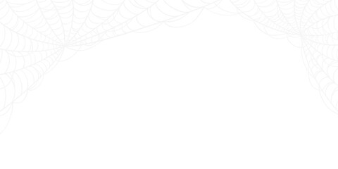Spooky spider web corner overlay on transparent. PNG design element for Halloween themed layouts, posters, and scary backgrounds.  © Taya