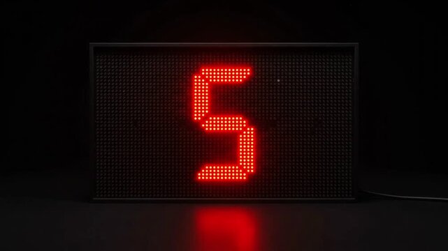Red LED Digital Clock Style Countdown Timer Animation Stock Footage