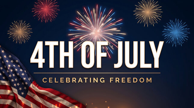 Fireworks explode above a waving american flag in a patriotic vector illustration pyrotechnics celebration independence
