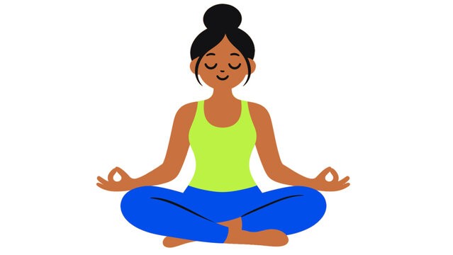 Woman meditating in lotus pose with hands in mudra