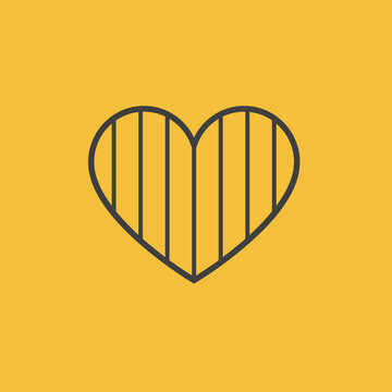 A heart with prison bars. A metaphor for toxic relationships and codependency.