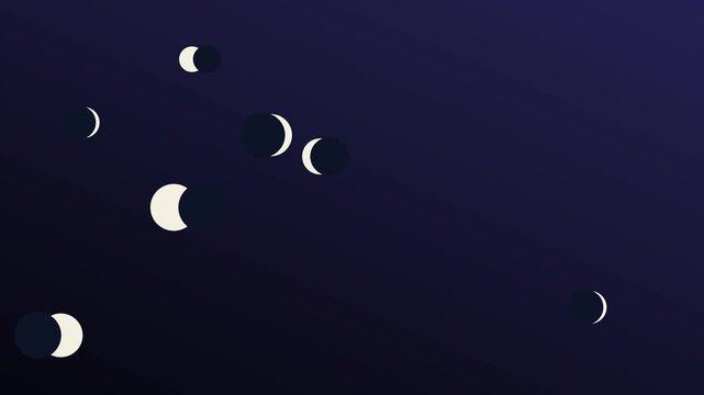 Soft moon phase pattern background loop with diagonal motion