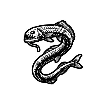 Fierce deep sea viperfish illustration