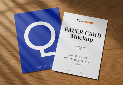 Stationery A4 Card Mockups