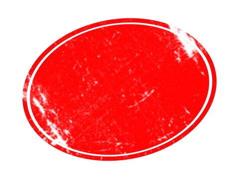 A vibrant red oval shape with a thin black outline, isolated on a white background, use as a label, button, or isolated on a transparent background