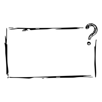 Hand Drawn Question Mark Border Rectangle