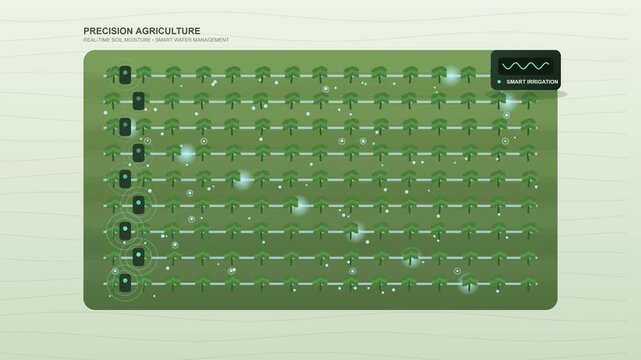 Precision agriculture smart irrigation vector graphic