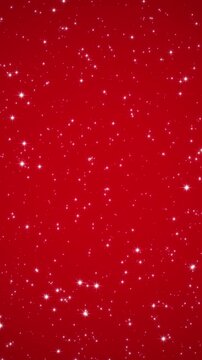 christmas and new year glitter pattern, shiny twinkle stars glittering and glowing on red animation , starry holiday and valentine sale, vertical social media motion background