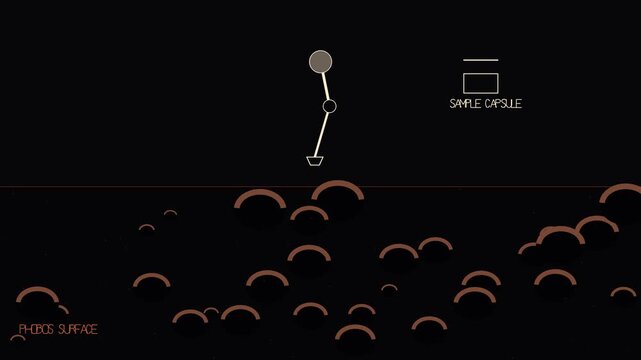 Spacecraft Sampling Arm Collecting Phobos Regolith Animation