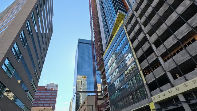 footage of skyscrapers and office buildings in the skyline in Denver Colorado USA