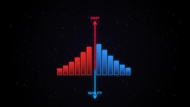 Cost vs comparison bar chart animation: business strategy and performance analysis infographic
