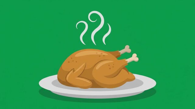 Hot Roasted Chicken Dinner on a Plate.