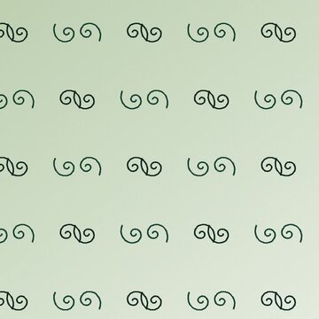 Ornamental scrollwork illustration in emerald seamless loop