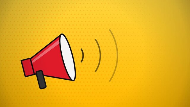Red megaphone announces Black Friday and Big Sale with sound waves on yellow pop art background