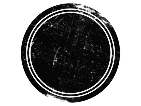 Double white circular outline on a solid black background, concentric rings minimalist geometric shape for interface isolated on a transparent background