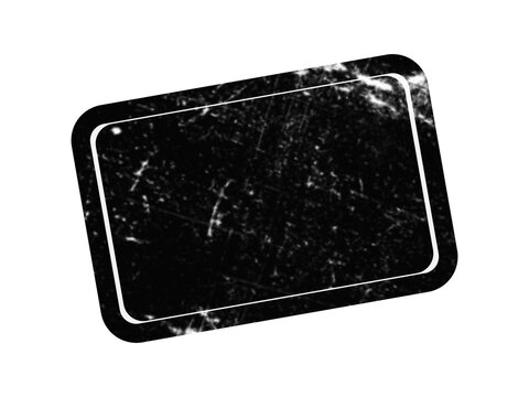 A white rectangular frame with rounded corners, tilted at an angle, isolated on a solid black background, for versatile applications isolated on a transparent background