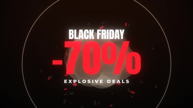 Black Friday explosive deals with 70 percent discount and price bomb concept