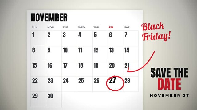Save the Date for Black Friday November 27th Calendar Reminder