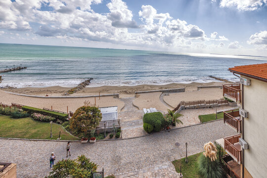 View of the beach of Sveti Vlas in Bulgaria