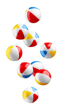 Falling Beach Ball, isolated, full depth of field