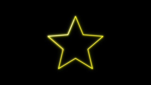 Neon Sta Icon Animation on Black Background