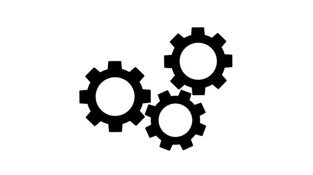Cogwheel gear spinning around animation. cog wheel icon turning animated background. Motion graphics of teamwork concept. Animation of 4k video.