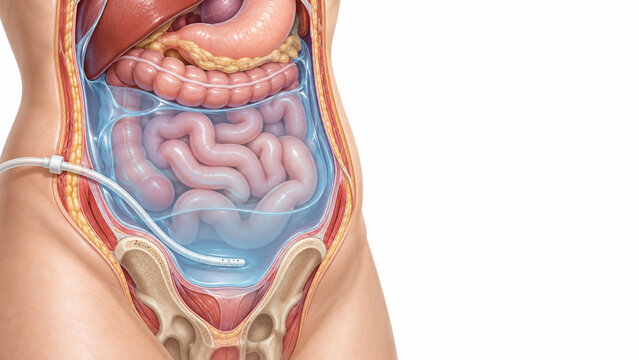 Peritoneal Dialysis Fluid and Abdominal Catheter