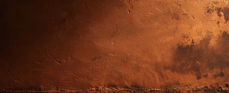 A textured, reddish-brown surface with darker shadow zones and subtle ridges