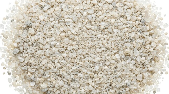 Close up of white gravel texture with a clean white background for landscaping projects