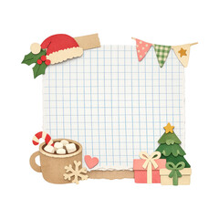 Fototapeta premium PNG Festive holiday scrapbook frame