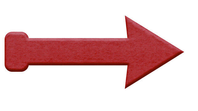 Isolated red arrow symbol pointing right with text k (1953) on a black bar