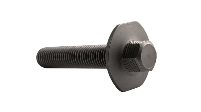 Isolated heavy duty steel flanged hex head bolt essential industrial mechanical fastener