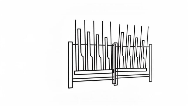 Abstract Line Art Object Moving with Focus Transition