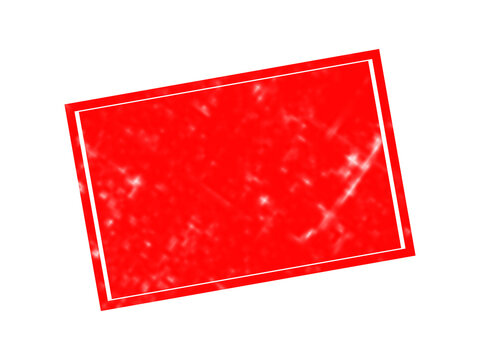 A rectangular red shape with a thin black border tilted slightly on a solid black background, for simple and, geometric applications isolated on a transparent background