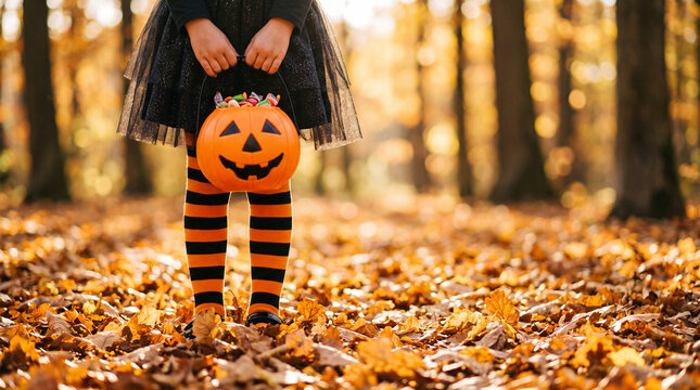 halloween pumpkin in the woods