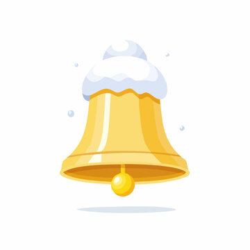Hand bell muffled under a soft snow cap