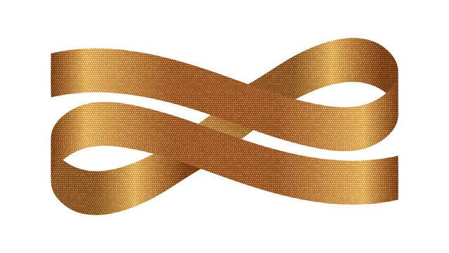 Decorative golden ribbon banner collection isolated on transparent background. holiday decoration for dark and light color background. realistic gold shiny nice effect ribbon illustration PNG.